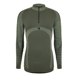 Men's Diadora 1 2 Zip Ls T-Shirt Adv Verde Ti in Green