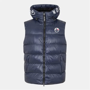 Men's Born Rich Karns Hooded Drawstring Zipped Pocket Puffer Coat in Dark Navy