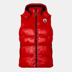 Men's Born Rich Hooded Neck Solid Patterned Puffer Coat in Red