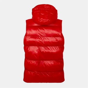Men's Born Rich Hooded Neck Solid Patterned Puffer Coat in Red