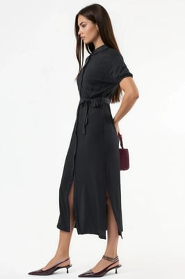 Geveste Midi Overhemdjurk