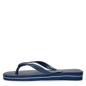 Women's Havaianas Hav. Logo Filete Black Black White Flip Flops in Navy/White