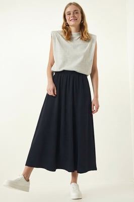 Elastische Taille Maxi Rok
