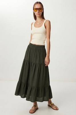 Hoge Taille A-Lijn Maxi Rok
