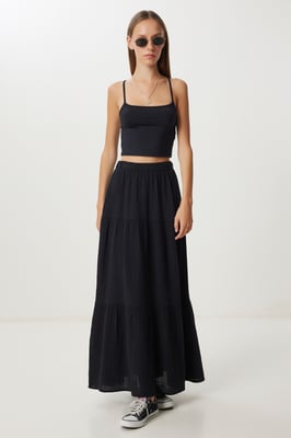 Hoge Taille A-Lijn Maxi Rok