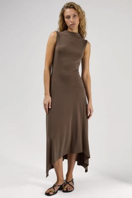 Asymmetrische Midi Sandy Jurk