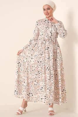 Maxi-jurk met patroon en knoopsluiting