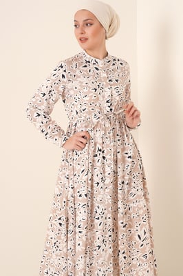 Maxi-jurk met patroon en knoopsluiting