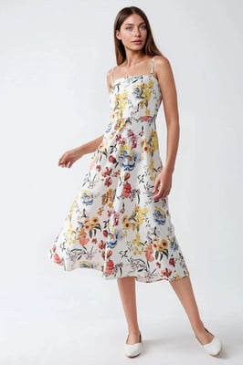 Geprinte Midi-jurk