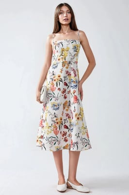 Geprinte Midi-jurk