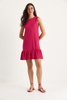 Gestructureerde Crêpe Midi-jurk met Rimpeldetail