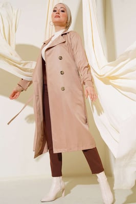Dubbelbreasted Lange Trenchcoat