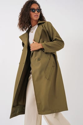 Dubbelbreasted Lange Trenchcoat