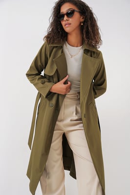 Dubbelbreasted Lange Trenchcoat