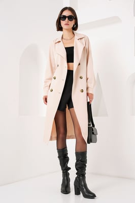 Dubbelzijdige Lange Trenchcoat