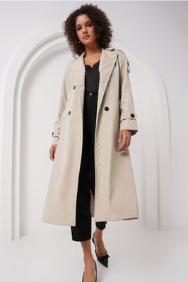 Dubbelbreasted Lange Trenchcoat