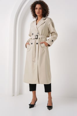 Dubbelbreasted Lange Trenchcoat