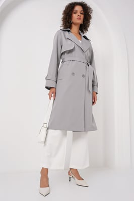 Dubbelzijdige Lange Trenchcoat