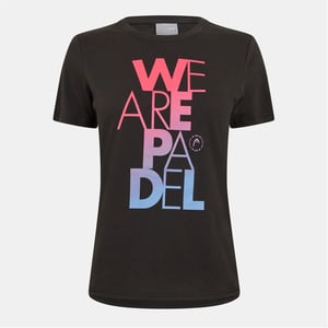 Women's Head Printed Logo Crew Neck Short Sleeve Jersey T-Shirt in Black