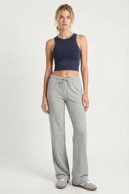 Wijde broek met trekkoord in de taille