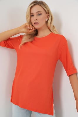 Gestructureerd Ronde Hals Korte Mouwen T-Shirt