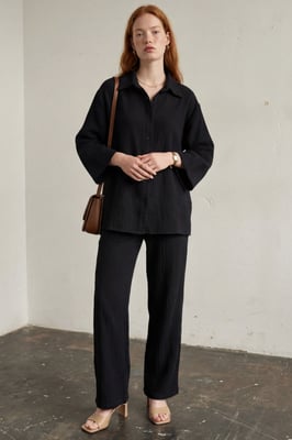 Muslin stof twee-delige set met shirt en broek