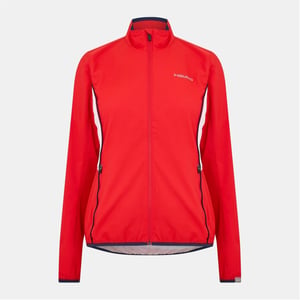 Women's Head Club Solid Patterned Full Zipper Track Jacket with Logo in Red