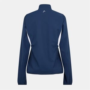 Women's Head Club Solid Patterned Full Zipper Track Jacket with Logo in .Blue