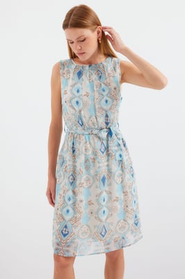 Mini-jurk met striksluiting en strikdetail