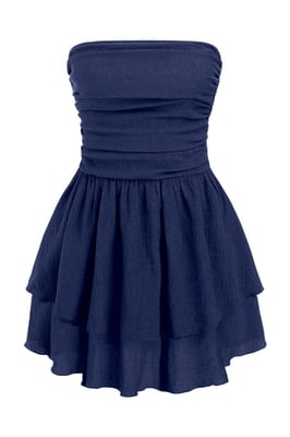 Strapless Rimpel Mini-jurk