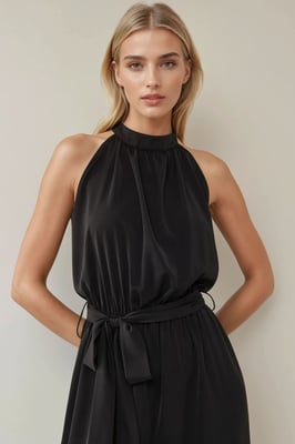 Brede Been Halter Nek Jumpsuit