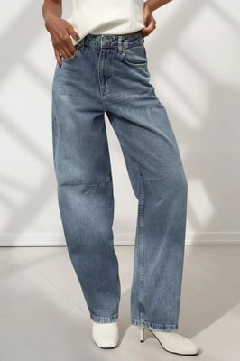 Brede Pijpen Baggy Fit Denim Jeans