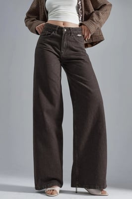 90's Hoge Taille Wijde Pijpen Denim Jeans