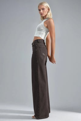 90's Hoge Taille Wijde Pijpen Denim Jeans