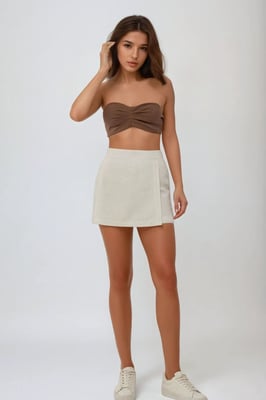 Texturerade Linne Dryckskorts