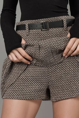 High Waist Pleated Mini Skorts