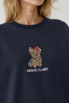 Embroidered Crew Neck Sweatshirt