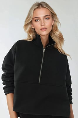 Ontspannen Fit Lange Mouwen Zip Hoodie