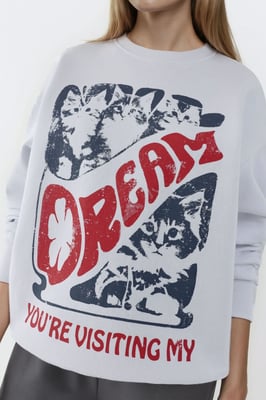 Bedrukt Ronde Hals Sweatshirt