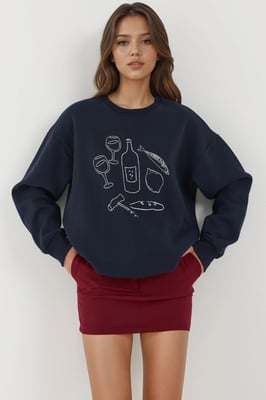 Bedrukt Ronde Hals Sweatshirt