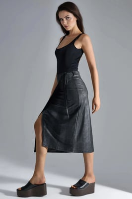 Nepleren Midi Rok met Strikdetail
