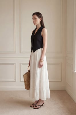 Mouwloze Gebuttonde Gilet met Rugdetail