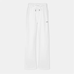 Men's Off White Arrow Solid Patterned Straight Sweatpants in White-Black