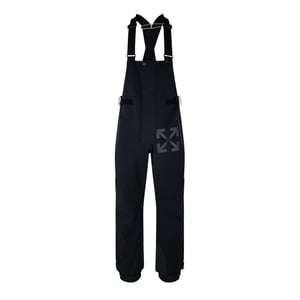 Men's Off White Slim Fit Athletic Pants in Black