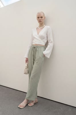 Elastische Taille Rechte Broek