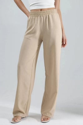 Elastische Taille Rechte Broek