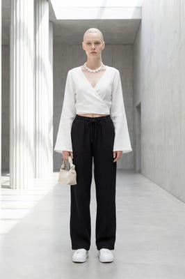 Elastische Taille Rechte Broek