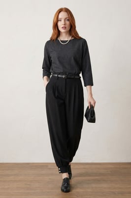 Gepelde Buttoned Leg Op maat gemaakte Broek
