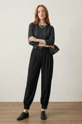 Gepelde Buttoned Leg Op maat gemaakte Broek