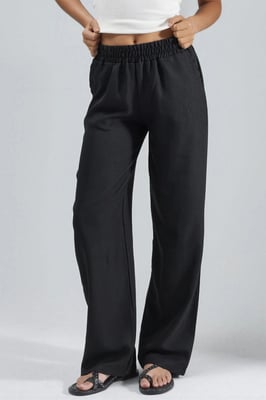Elastic Waist Straight Leg Pants